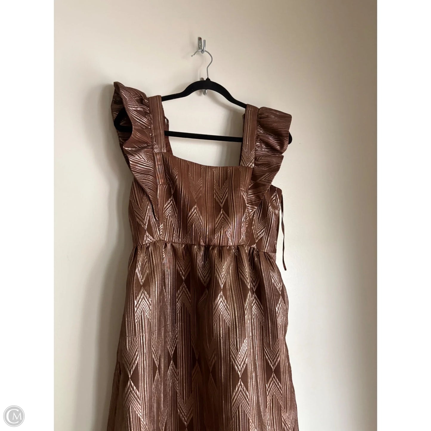 Dress Party Midi By Emily Lovelock In Brown, Size: Xs