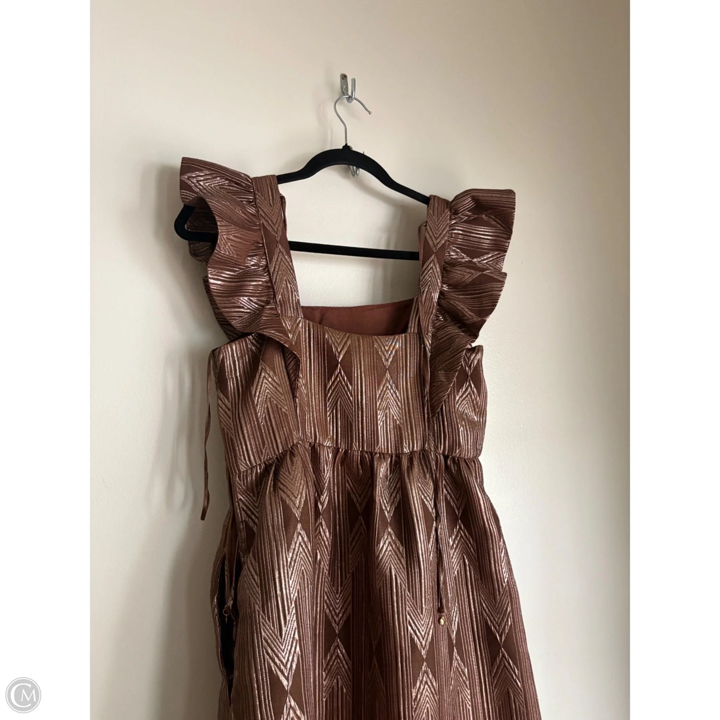 Dress Party Midi By Emily Lovelock In Brown, Size: Xs