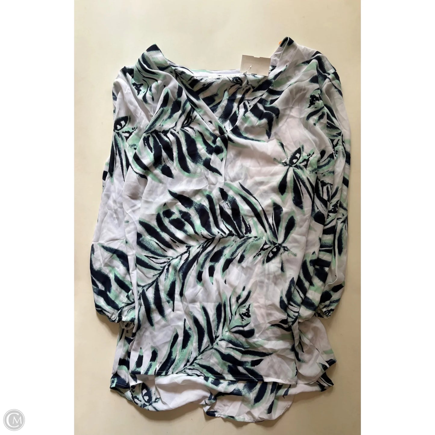Blouse Long Sleeve By Violet And Claire In Blue & Green, Size: 3x
