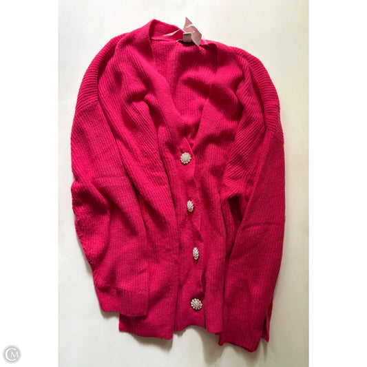 Sweater Cardigan By Ava & Viv In Pink, Size: 2x