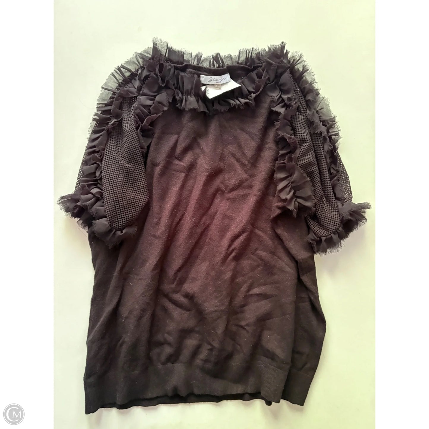 Sweater Short Sleeve By Siani In Black, Size: Xl
