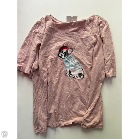 Top Short Sleeve By Talbots In Pink, Size: Xl