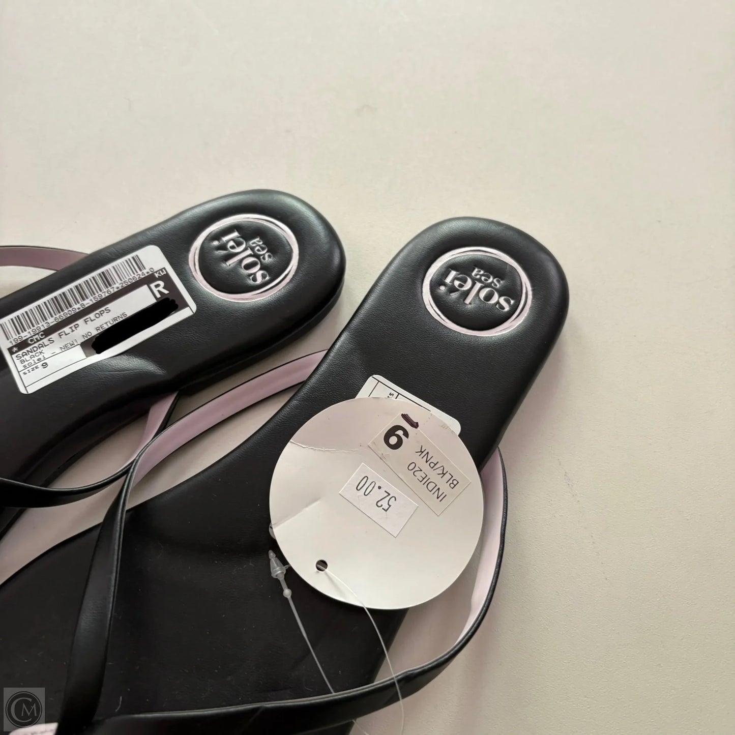 Sandals Flip Flops By solei In Black, Size: 9