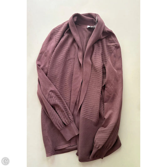 Sweater Cardigan By Liz Claiborne In Purple, Size: L