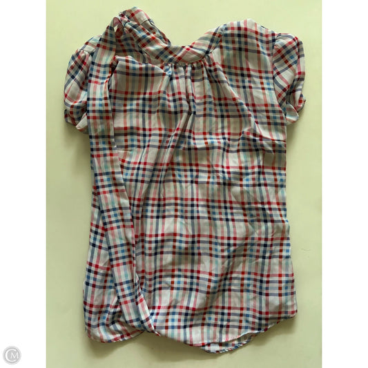 Blouse Long Sleeve By New York And Co In Plaid Pattern, Size: M