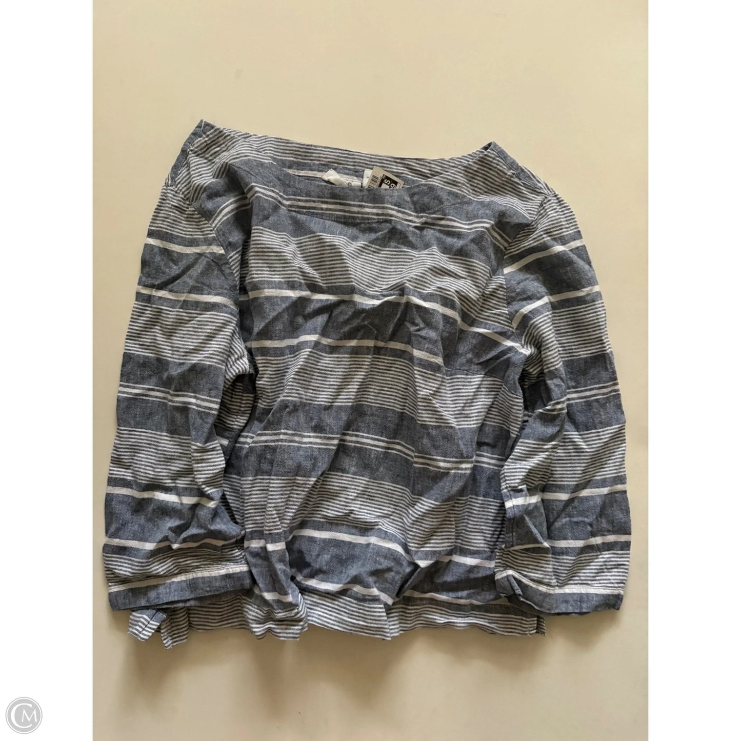 Top Long Sleeve By Sigrid Olsen In Striped Pattern, Size: L