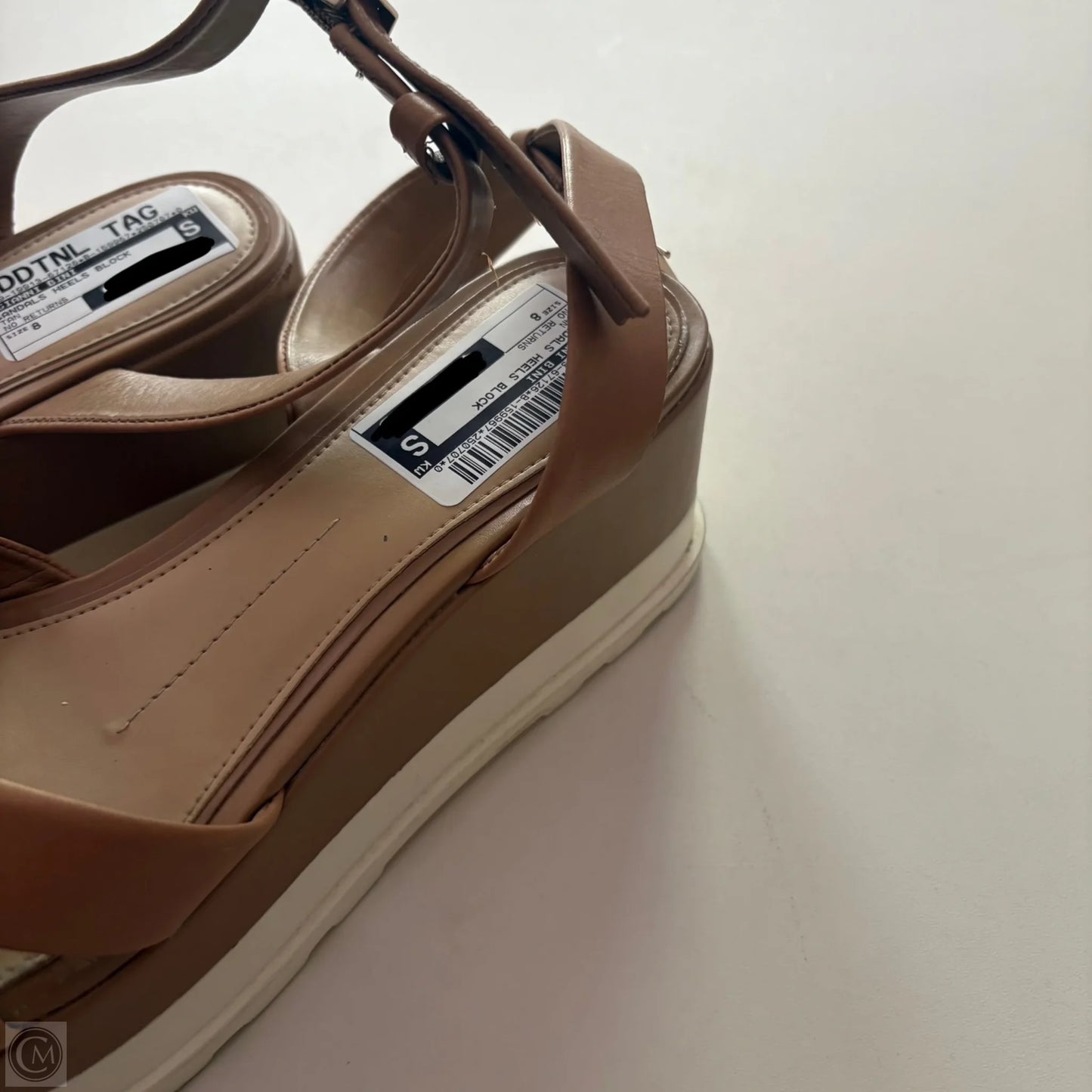 Sandals Heels Block By Gianni Bini In Tan, Size: 8