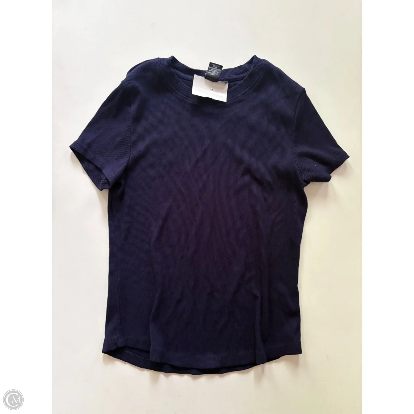 Top Short Sleeve By Tahari By Arthur Levine In Navy, Size: M