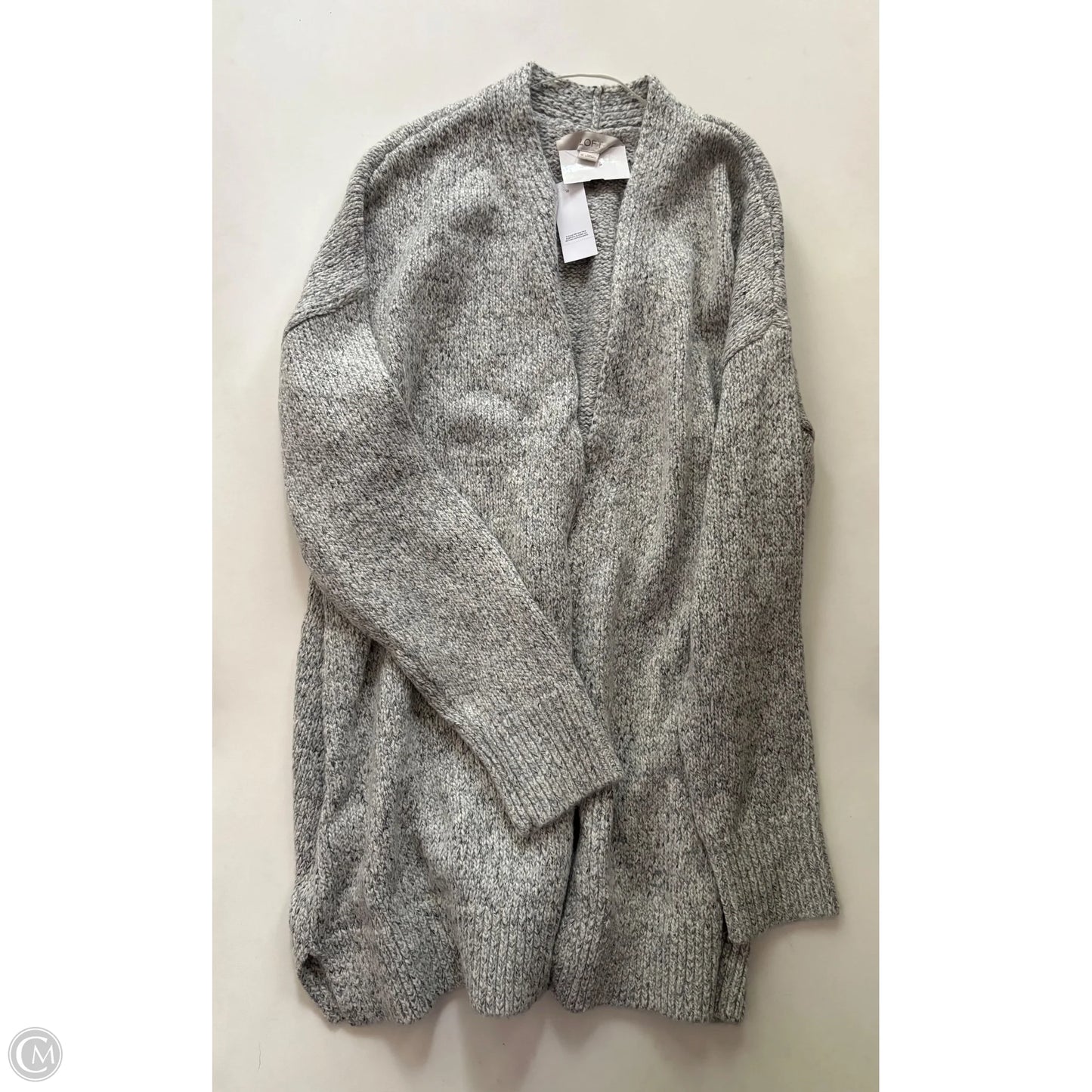 Sweater Cardigan By Loft In Grey, Size: Xl