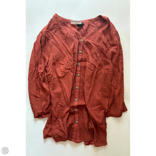 Top Long Sleeve By Torrid In Brown, Size: 3x