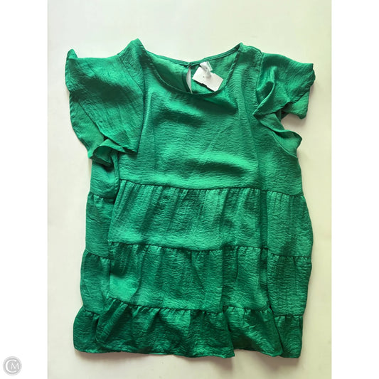 Blouse Short Sleeve By Glam In Green, Size: L