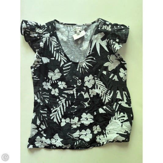 Top Short Sleeve By Wonderly In Black & White, Size: M