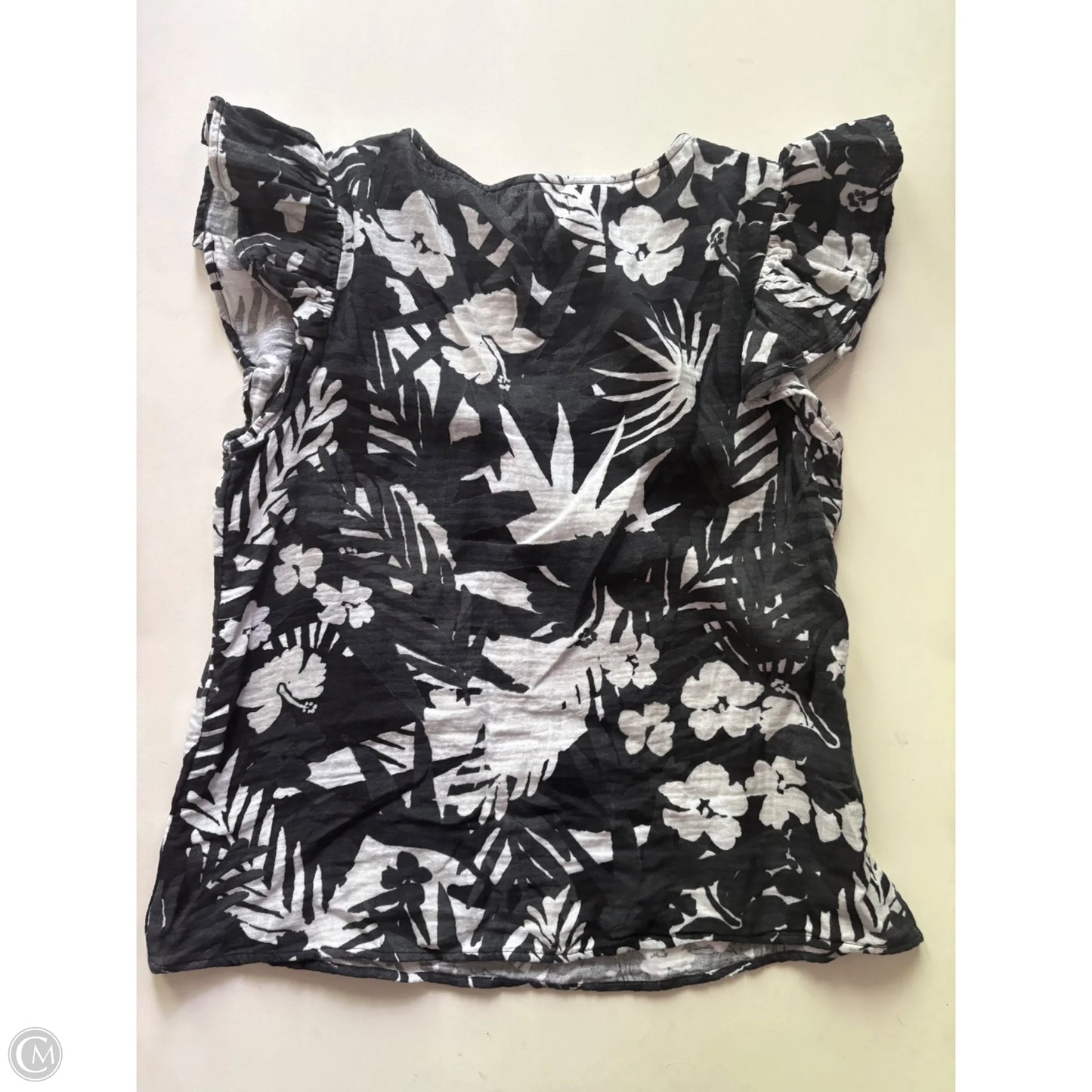 Top Short Sleeve By Wonderly In Black & White, Size: M