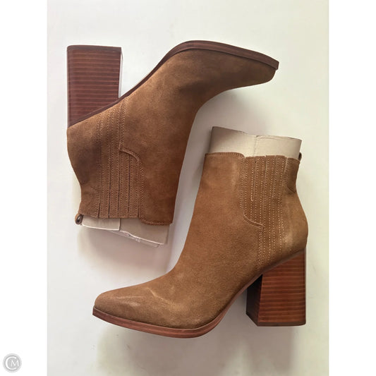 Boots Ankle Heels By Mark Fisher In Brown, Size: 10