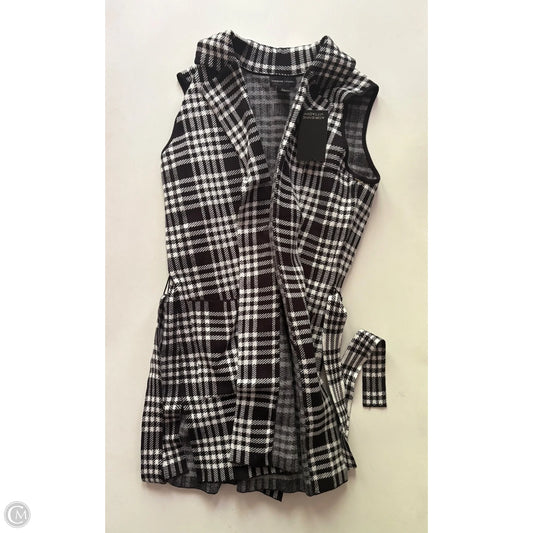 Sweater Cardigan By Adrienne Vittadini In Black & White, Size: L