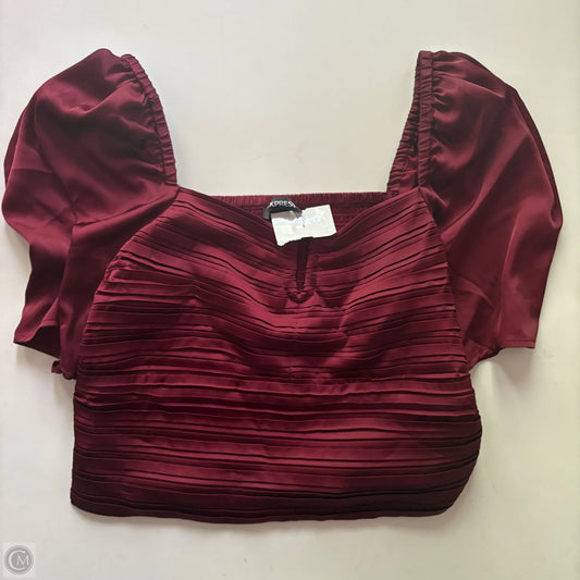 Blouse Short Sleeve By Express In Maroon, Size: L