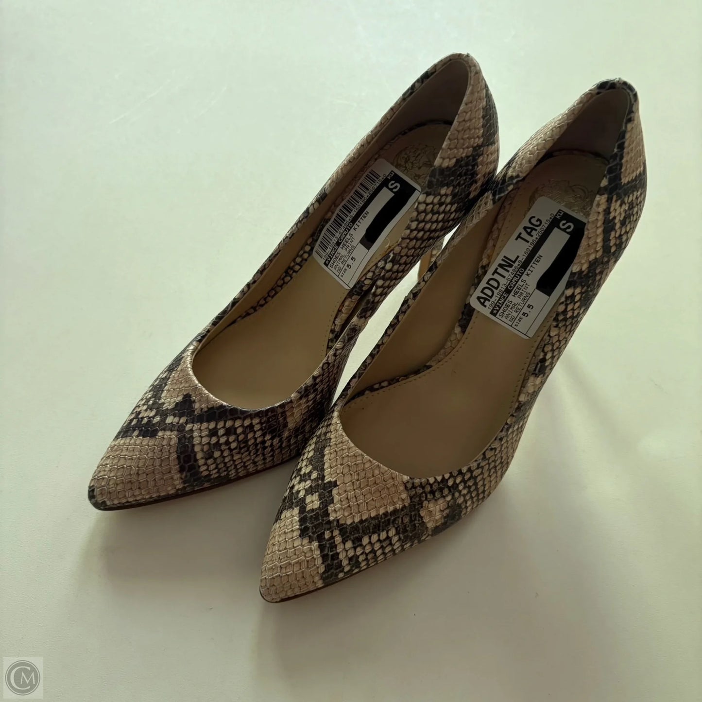 Shoes Heels Kitten By Vince Camuto In Animal Print, Size: 5.5