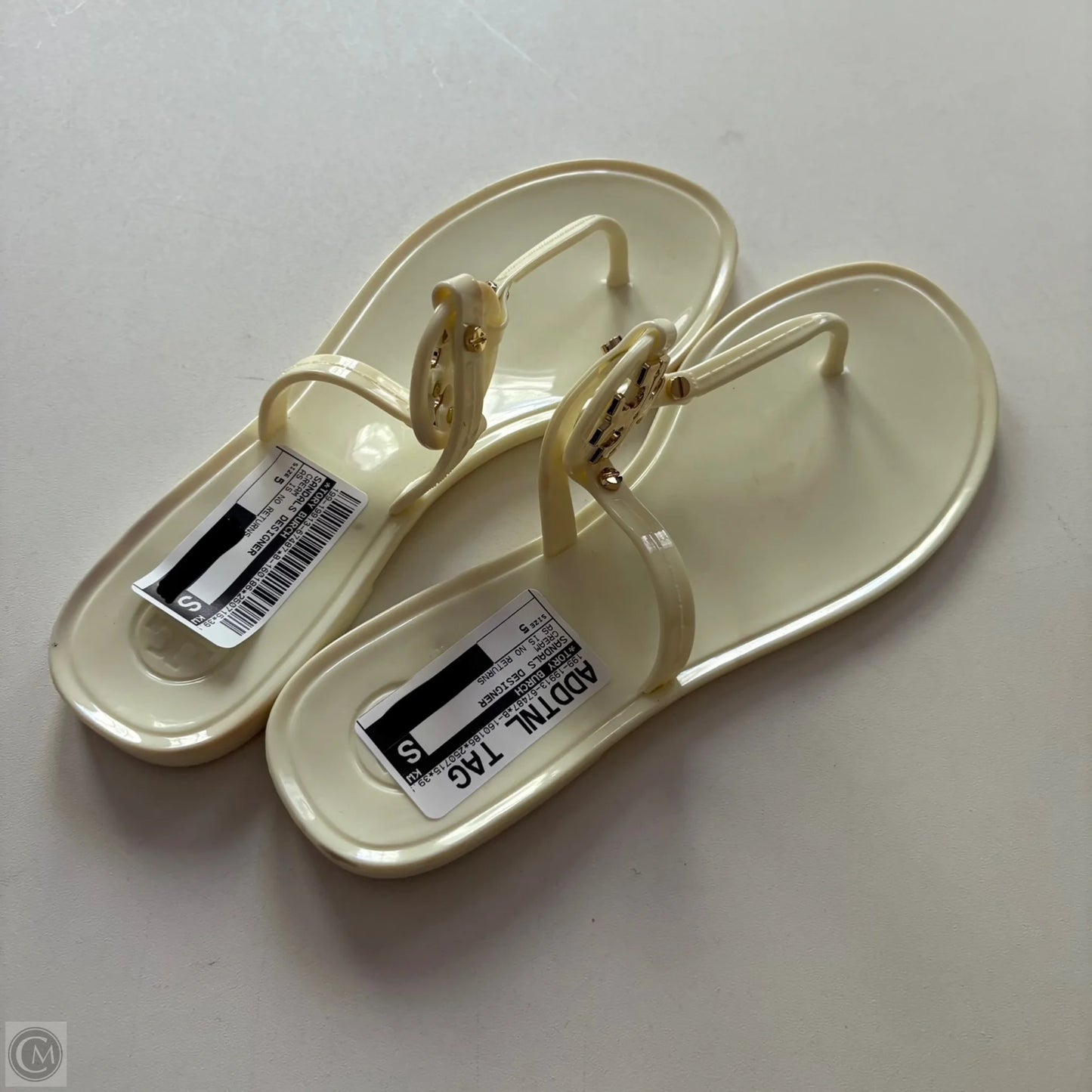 Sandals Designer By Tory Burch In Cream, Size: 5