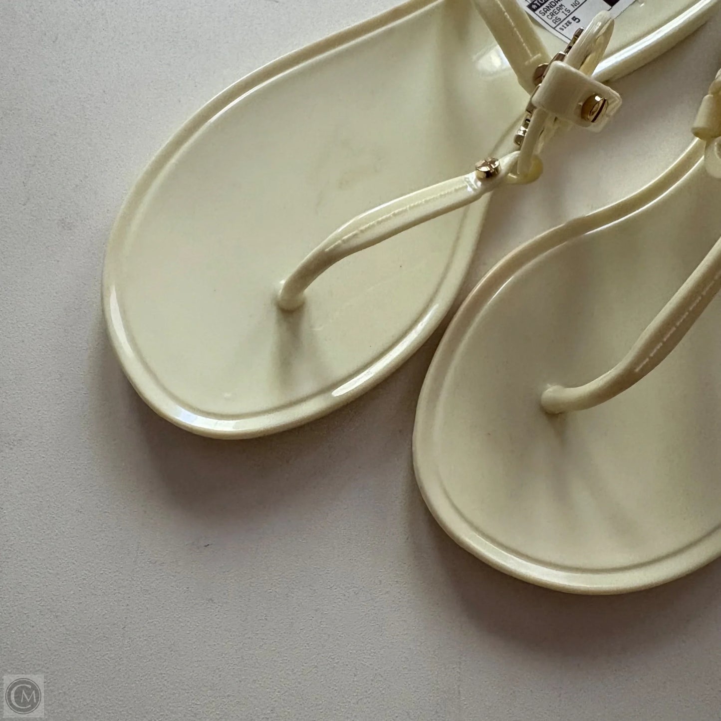 Sandals Designer By Tory Burch In Cream, Size: 5
