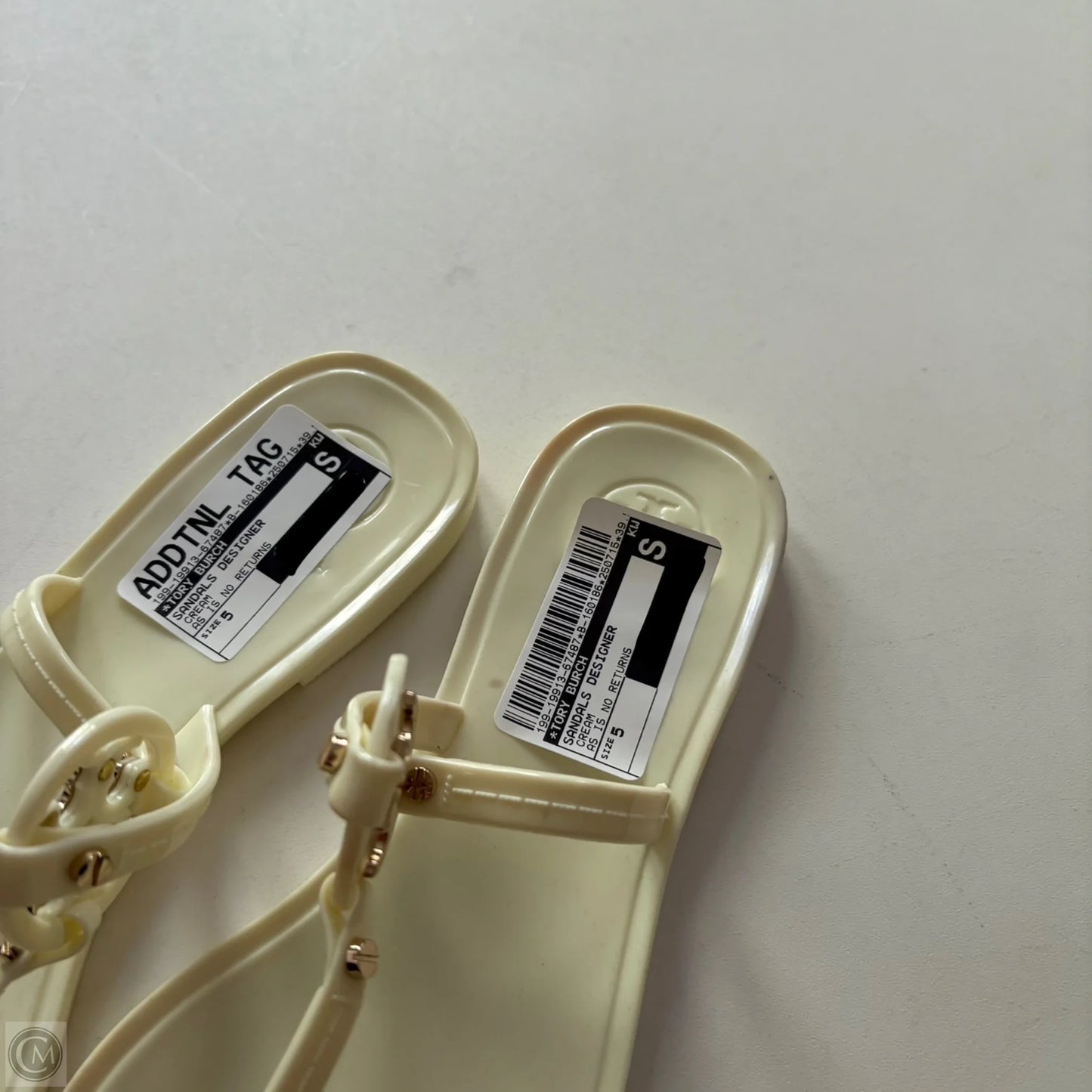 Sandals Designer By Tory Burch In Cream, Size: 5