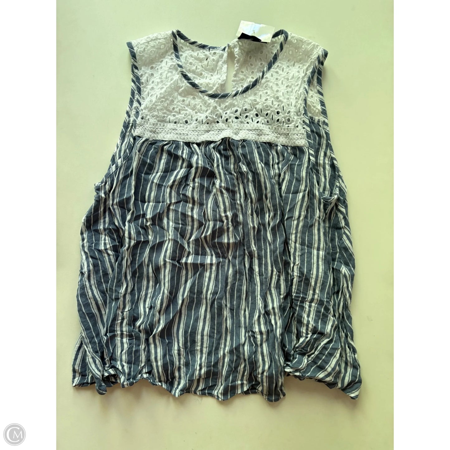 Top Sleeveless By Lane Bryant In Striped Pattern, Size: 1x