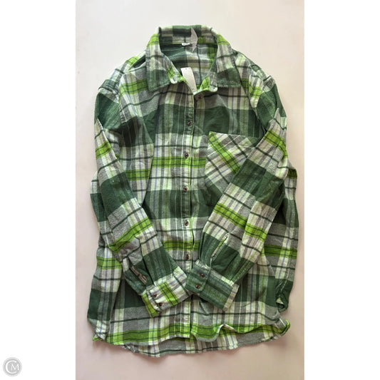 Top Long Sleeve By Aerie In Plaid Pattern, Size: Xl