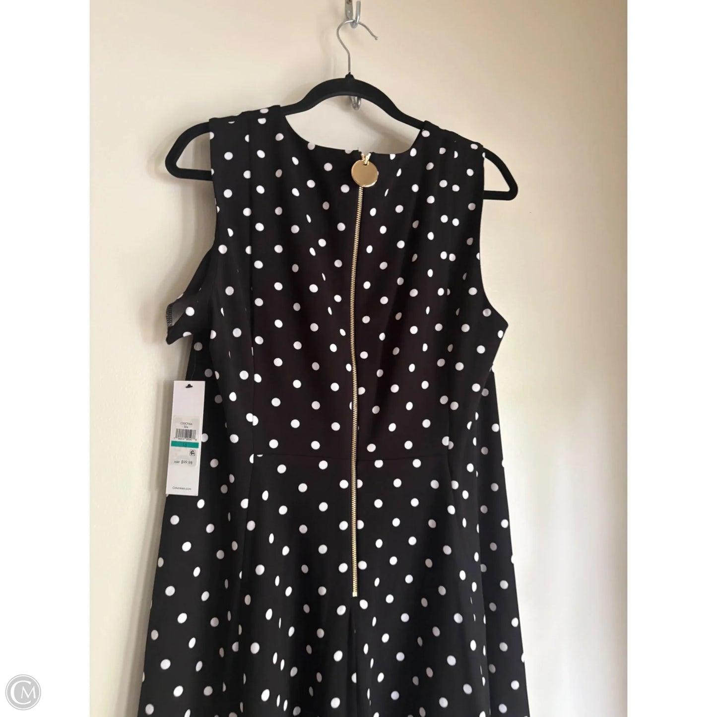 Dress Work By Calvin Klein In Polkadot Pattern, Size: Xl