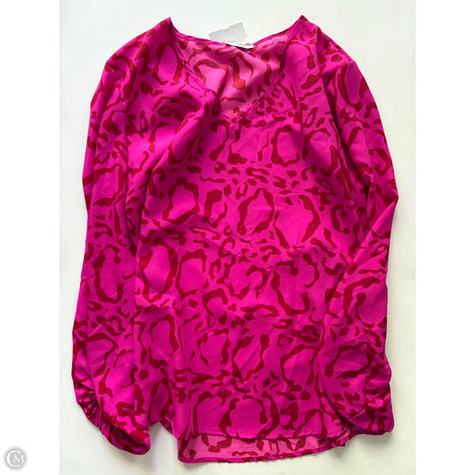 Blouse Long Sleeve By Jodifl In Pink, Size: L