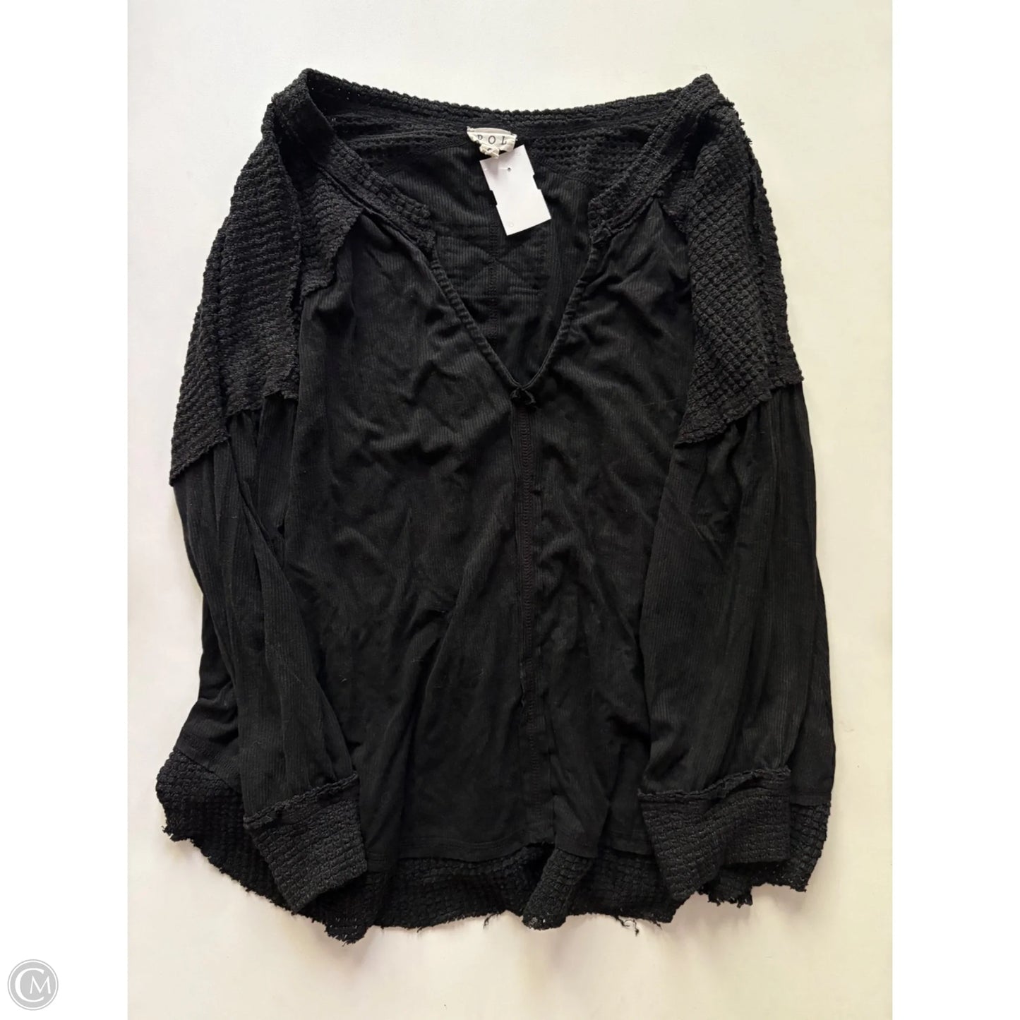 Top Long Sleeve By Pol In Black, Size: S