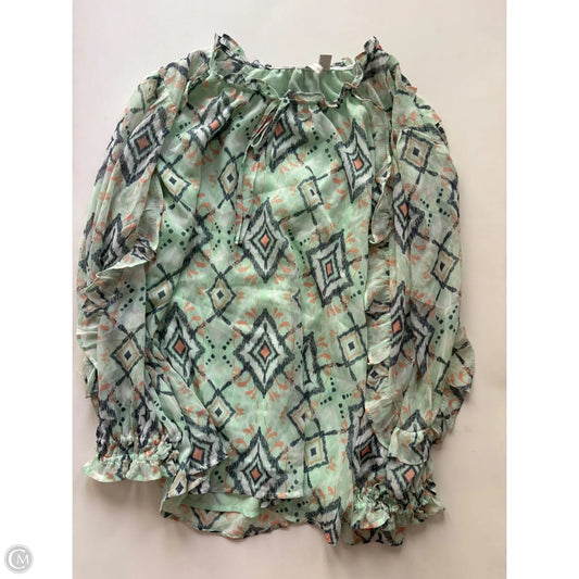 Blouse Long Sleeve By Cato In Multi-colored, Size: Xl
