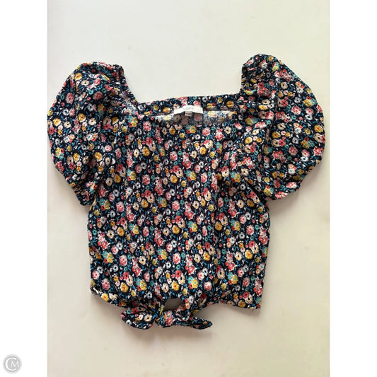 Top Short Sleeve By Loft In Floral Print, Size: M