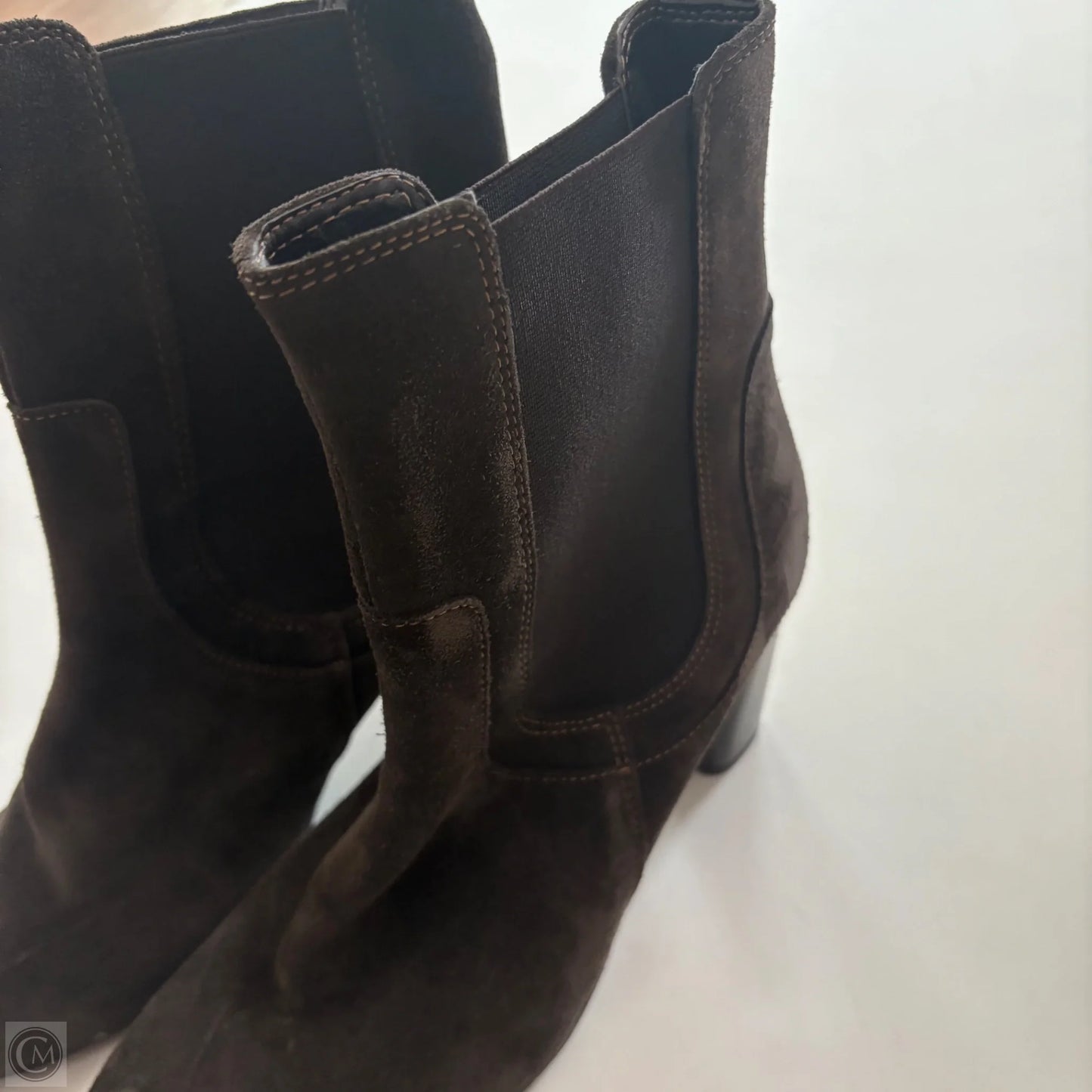 Boots Ankle Heels By Cmc In Brown, Size: 9.5