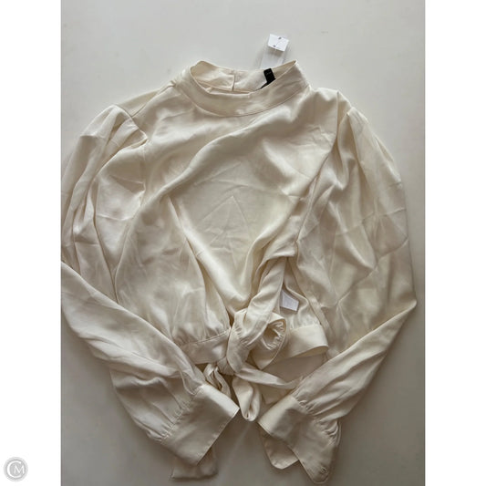 Blouse Long Sleeve By Banana Republic In Cream, Size: Xl