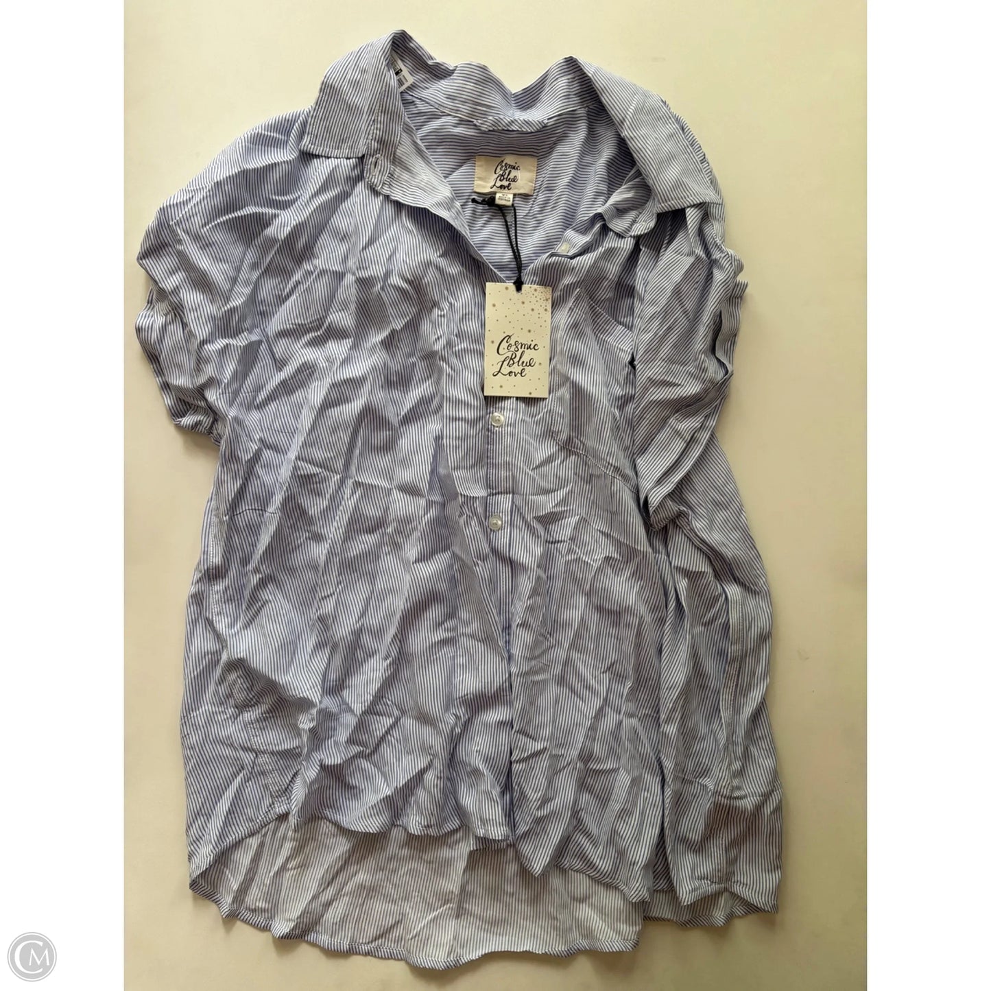 Top Short Sleeve By Cosmic Bleu Love In Striped Pattern, Size: Xl