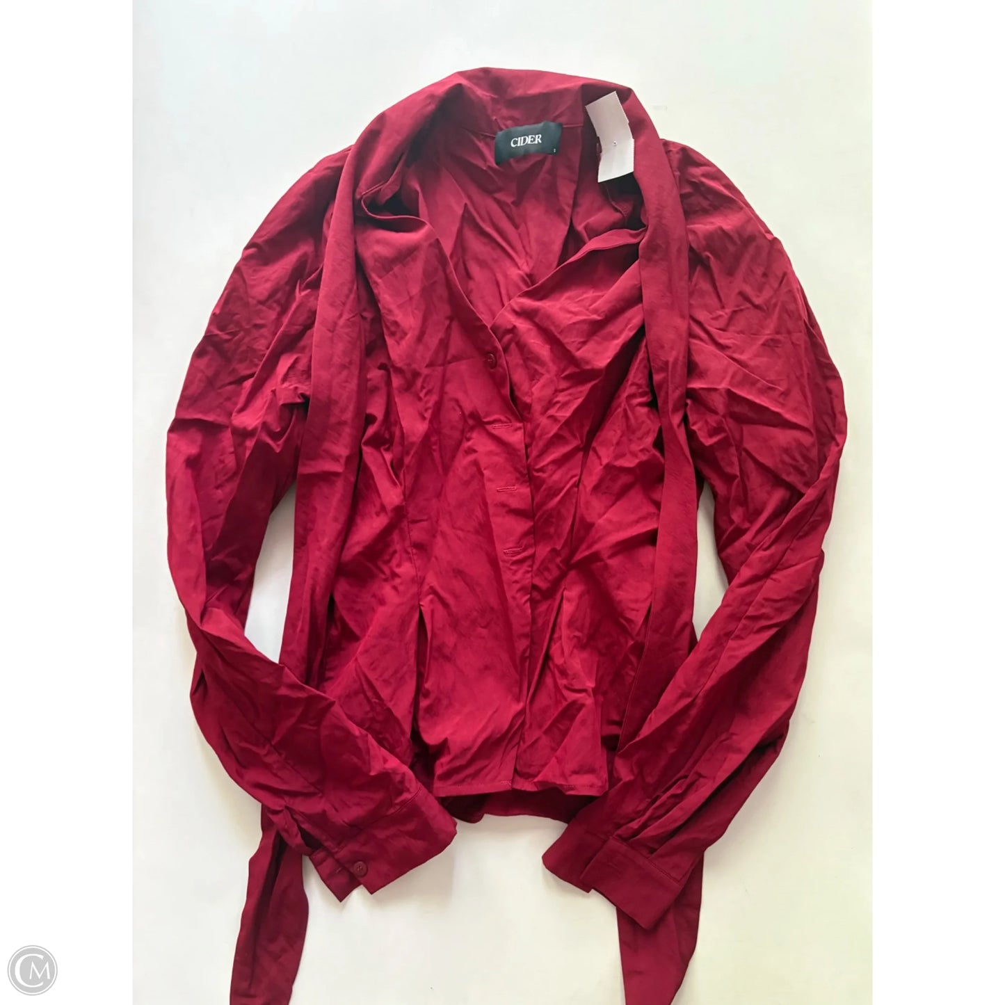 Blouse Long Sleeve By Cider In Red, Size: S