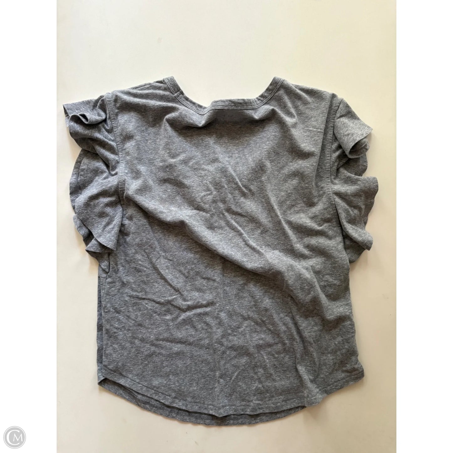 Top Short Sleeve By Loft In Grey, Size: M