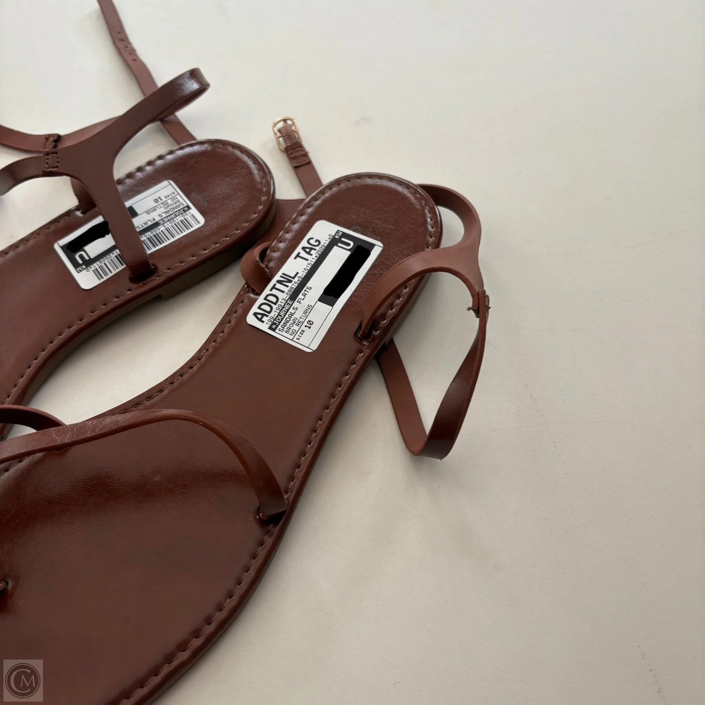 Sandals Flats By Journee In Brown, Size: 10
