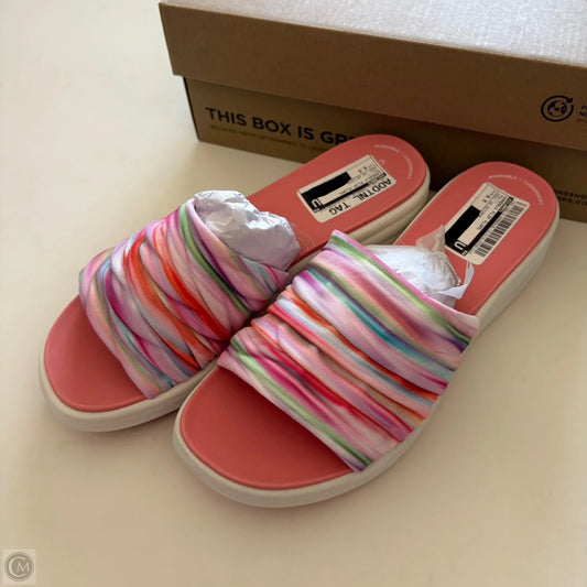 Sandals Flip Flops By Clarks In Multi-colored, Size: 9.5