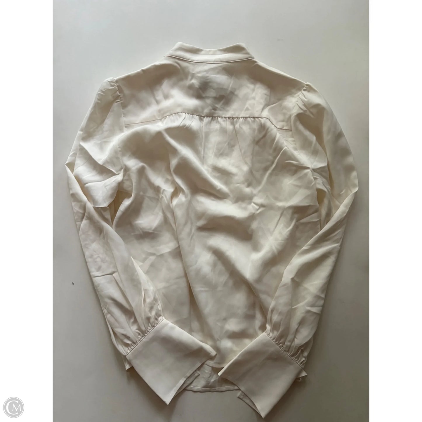 Blouse Long Sleeve By Banana Republic In Cream, Size: S