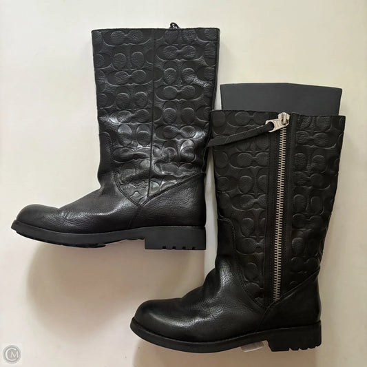 Boots Designer By Coach In Black, Size: 8.5