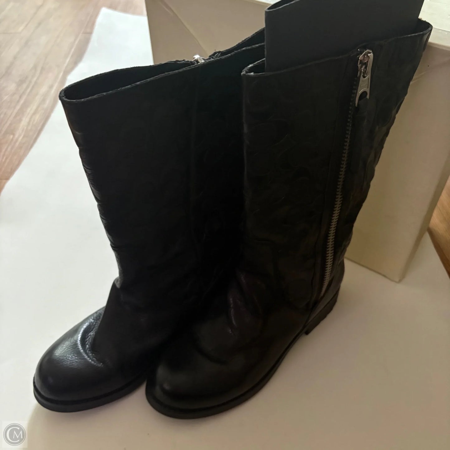 Boots Designer By Coach In Black, Size: 8.5