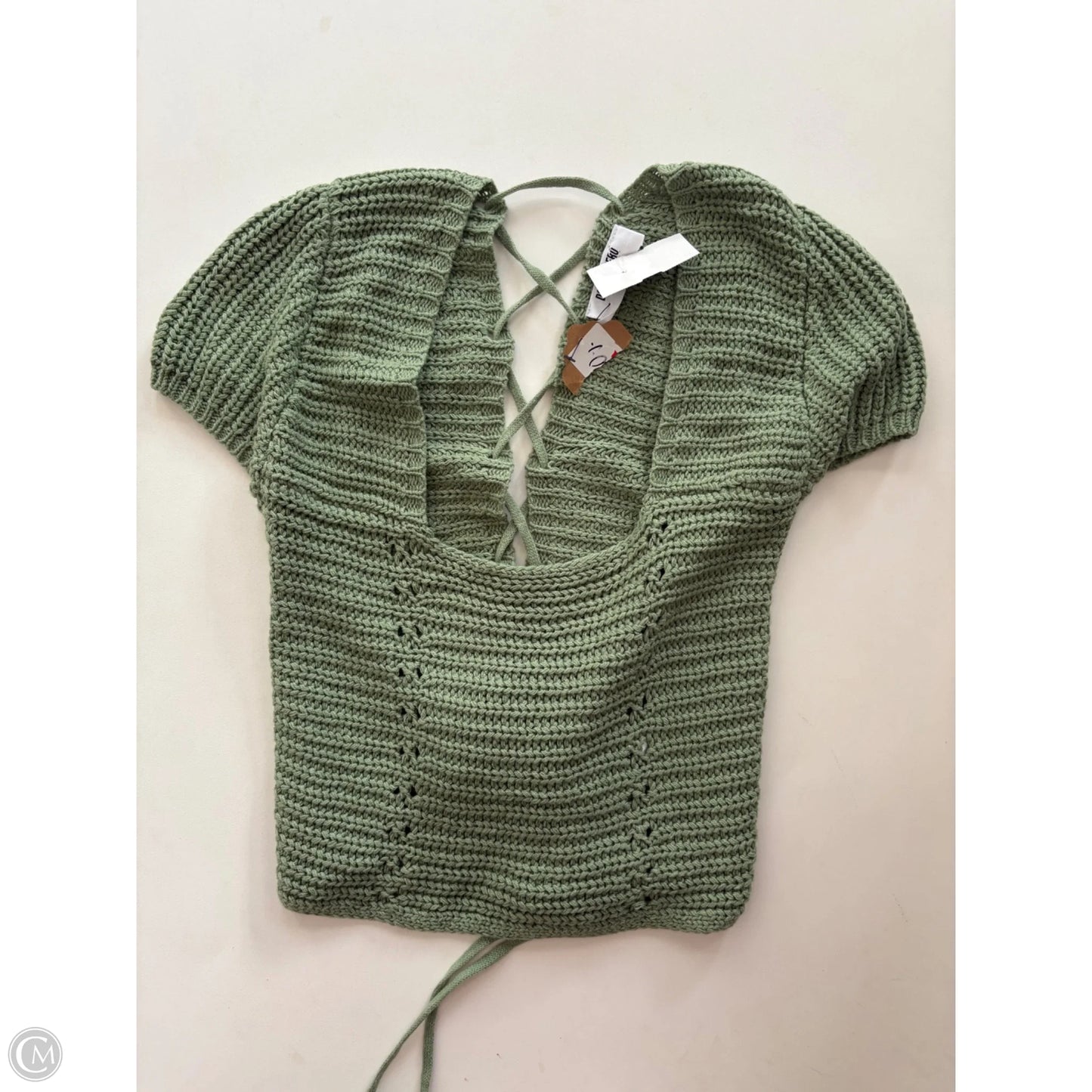 Sweater Short Sleeve By Double Zero In Green, Size: L