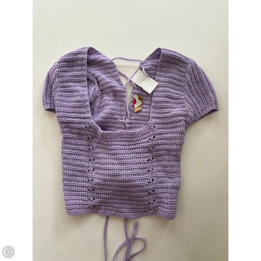 Sweater Short Sleeve By Double Zero In Purple, Size: M
