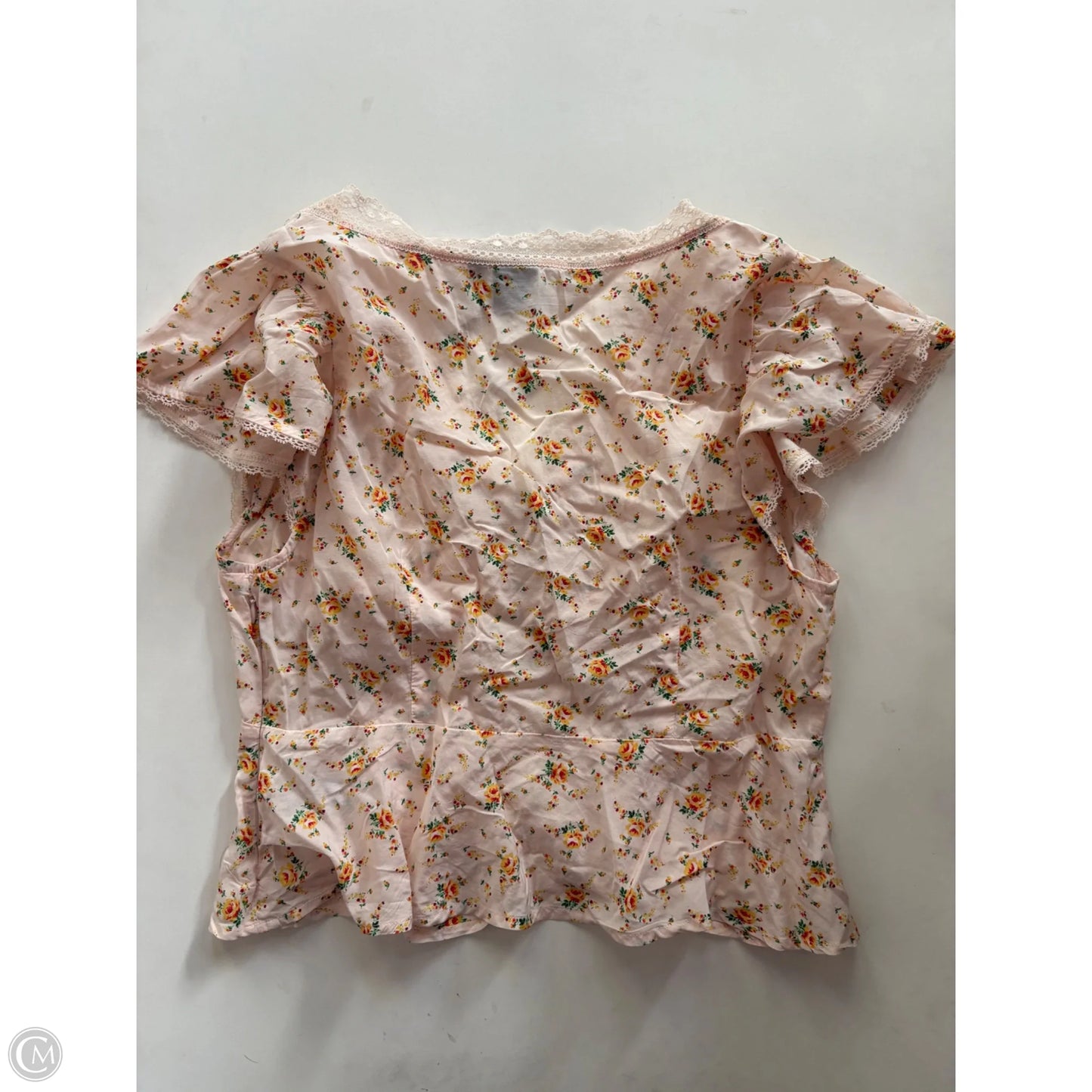 Top Short Sleeve By Gap In Peach, Size: L