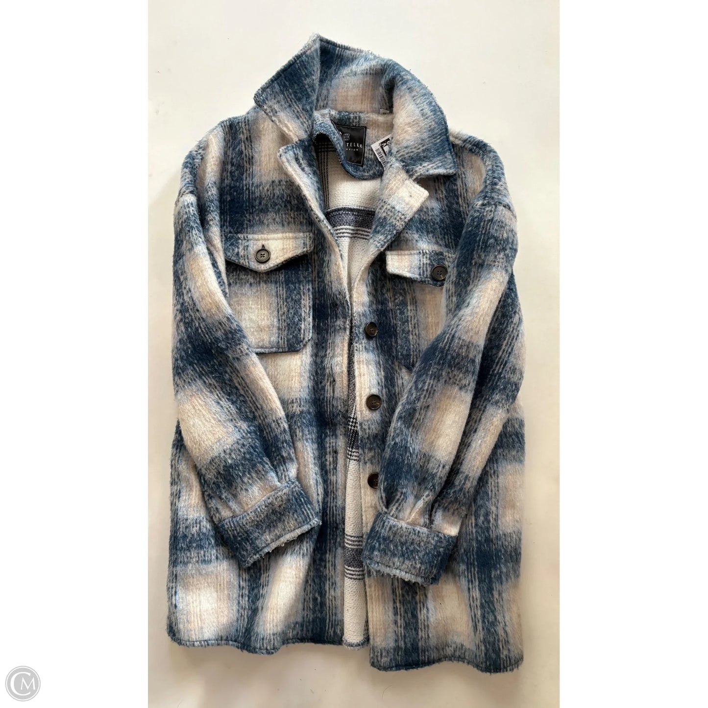 Coat Faux Fur & Sherpa By Bagatelle In Plaid Pattern, Size: M