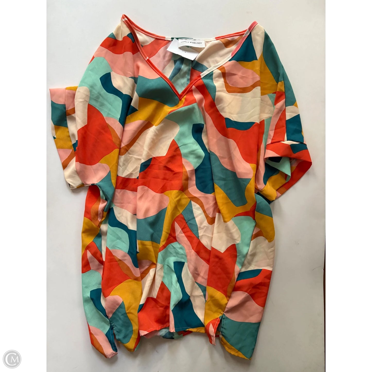 Blouse Short Sleeve By Lovely Melody In Multi-colored, Size: M