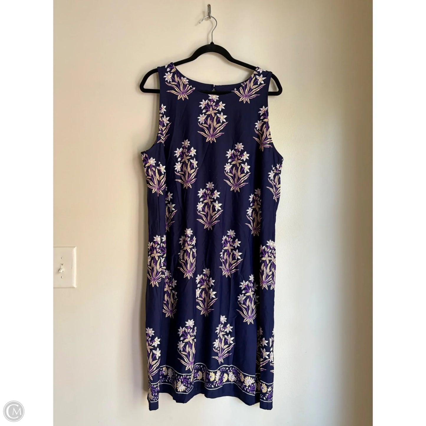 Dress Casual Midi By Talbots In Navy, Size: Xl