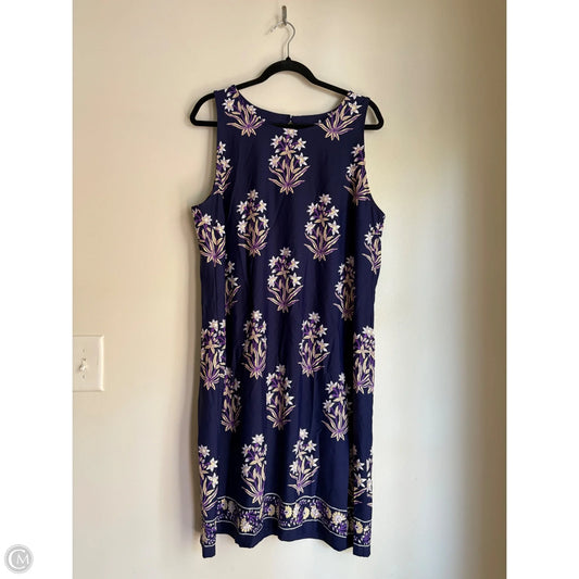 Dress Casual Midi By Talbots In Navy, Size: Xl