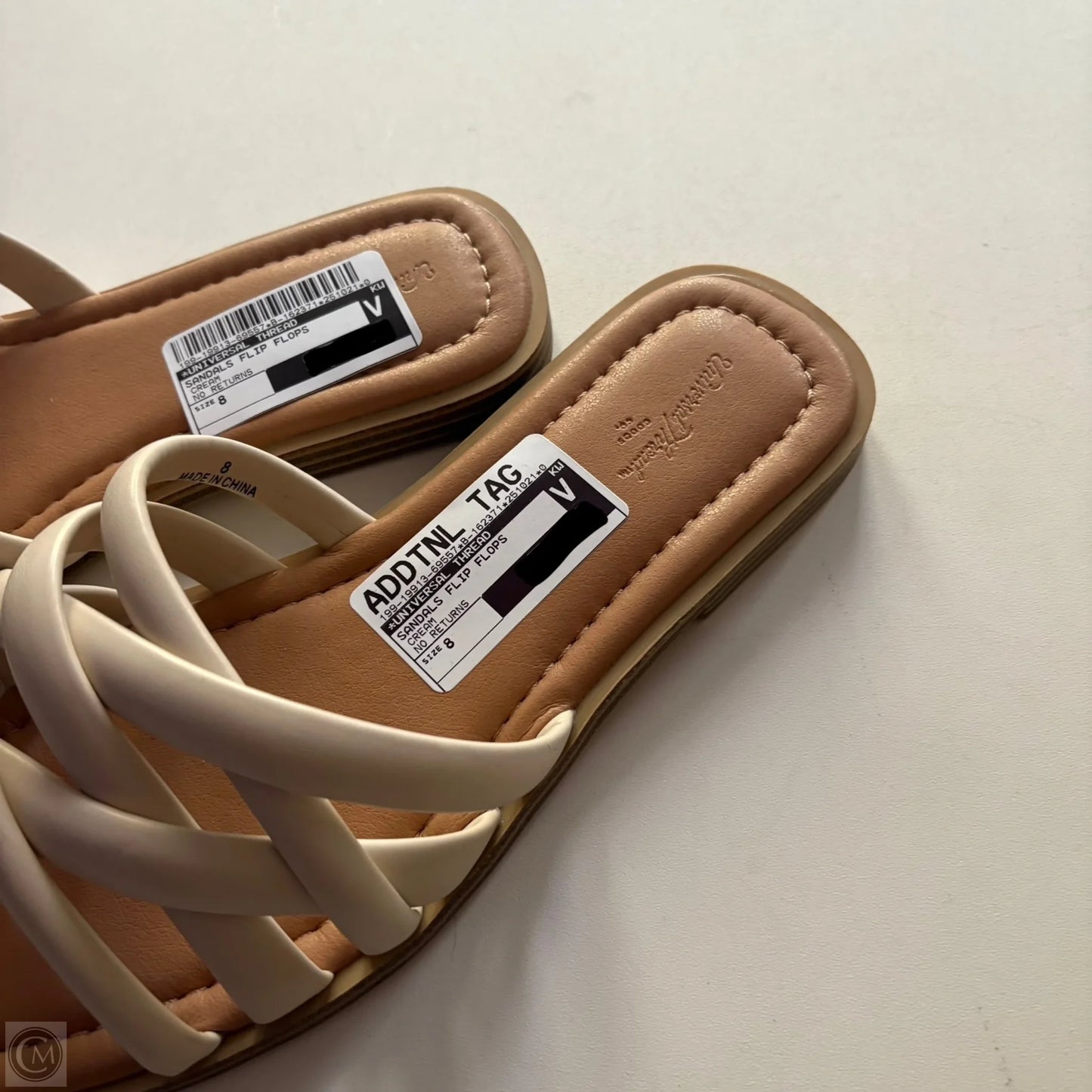 Sandals Flip Flops By Universal Thread In Cream, Size: 8
