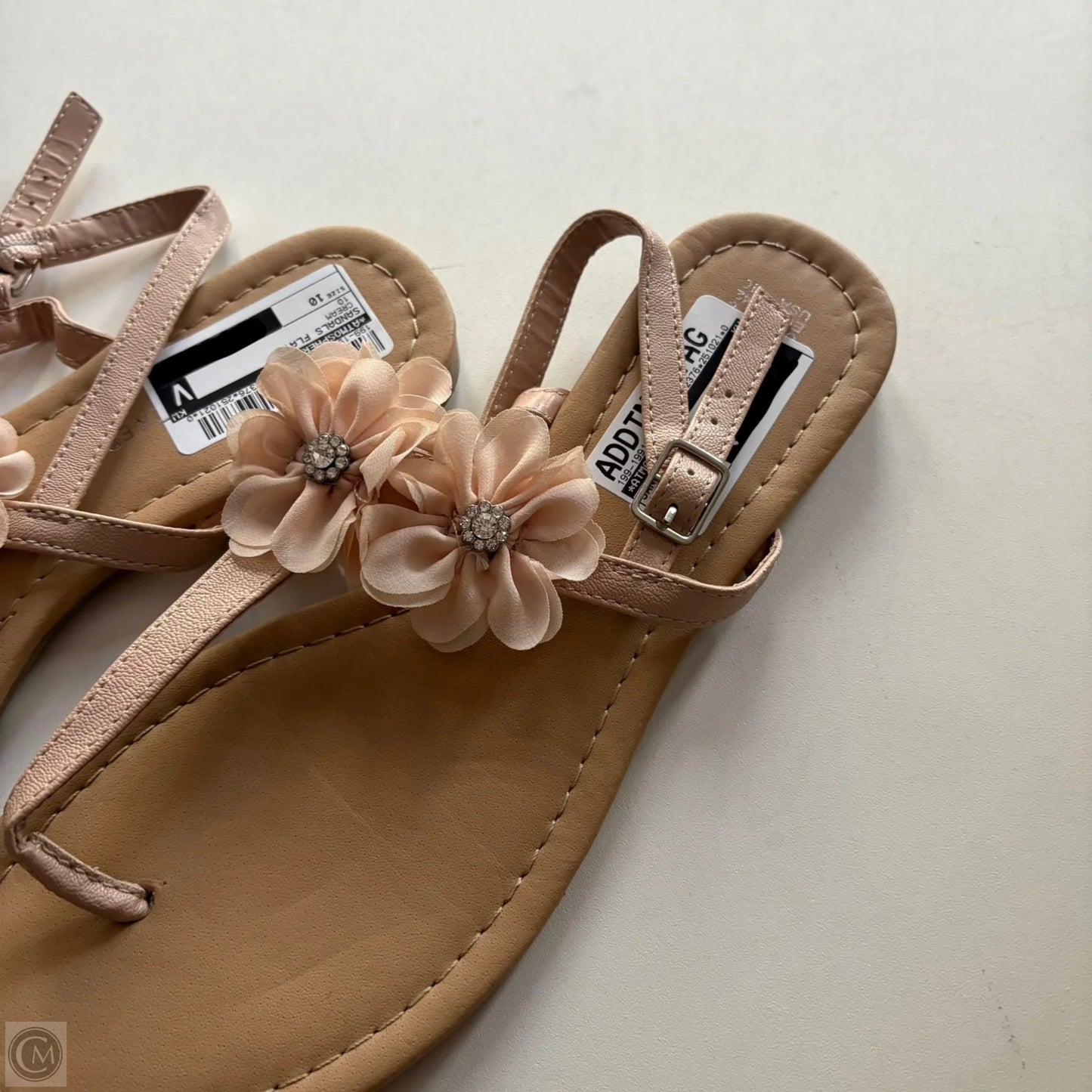 Sandals Flats By Atmosphere In Cream, Size: 10